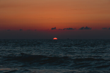 sunset in the sea. The photo was taken in La Union Philippines.
