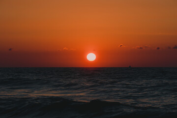 sunset over the sea. The photo was taken in La Union Philippines.