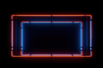 Neon tube Frame Pink Blue orange purple Abstract background, Ai Generative