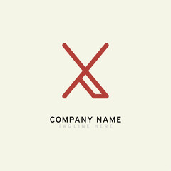 Letter X logotype Monoline style, simple and elegant X logo, Retro theme - Vector
