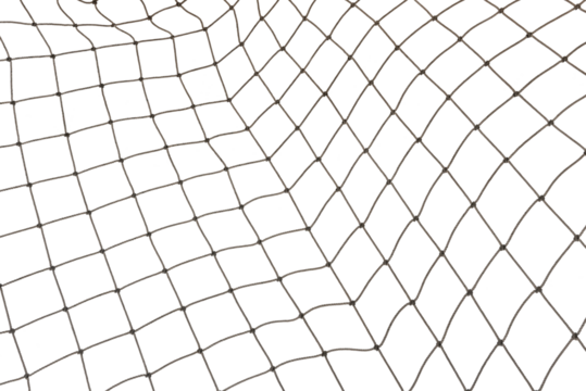 Football or tennis net. Rope mesh on a white background close-up