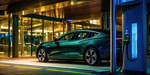 Eletric cars, EV technology. Green world, sustainability, sustainable growth, renewable energy, regenerative agriculture, pollution control, generative ai