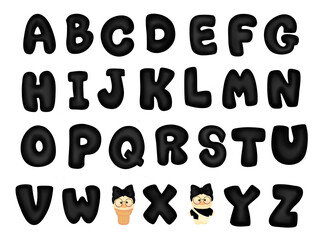 Set of letters Black Alphabet
