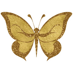 Gold Glitter Butterfly