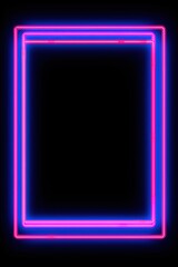 Neon tube Frame Pink Blue orange purple Abstract background, Ai Generative