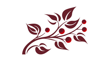 Celebration decorations flat line icon. Mistletoe symbol. Outline sign for mobile concept and web design, store