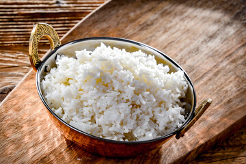 A bowl of freshly cooked basmati rice