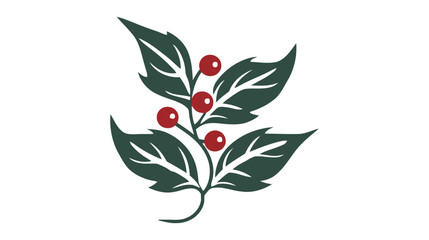 Celebration decorations flat line icon. Mistletoe symbol. Outline sign for mobile concept and web design, store