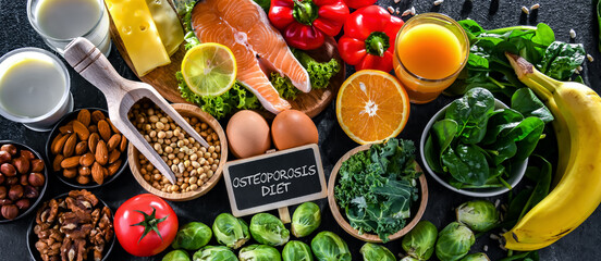Food products recommended for osteoporosis and healthy bones