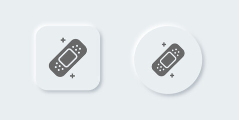 Bandage solid icon in neomorphic design style. Medicine signs vector illustration.