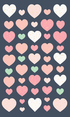 Vector seamless pattern with cute hearts