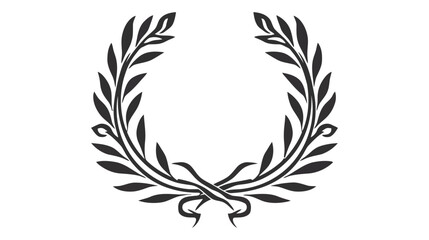Fototapeta na wymiar Laurel Wreath floral heraldic element, Vector icon, logo on white background