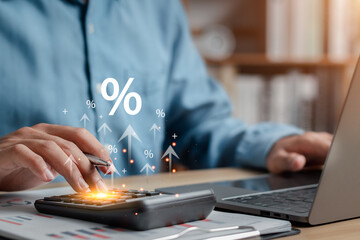 Percentage increase in interest rates and dividends. Return on stocks and mutual funds, Long term Investments for retirement.