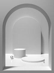 Abstract minimal scene for product display. Mockup for podium display or showcase. 3d rendering.