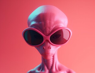 fantasy face art illustration portrait alien beautiful pink fiction science person. Generative AI.