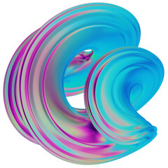 iridescence abstract shape 3D Illustration