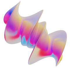 iridescence abstract shape 3D Illustration