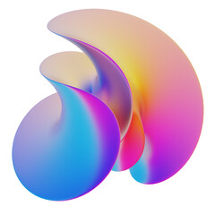 iridescence abstract shape 3D Illustration