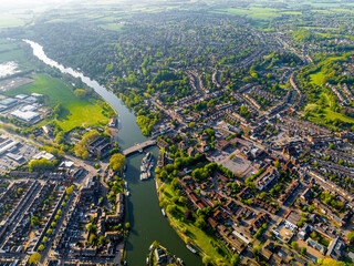 Aerial view of Caversham, a suburb of Reading, England, located directly north of the town centre across the River Thames
