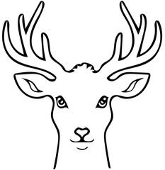 deer head silhouette | deer face vector illustration | Digital art of a deer on white background svg