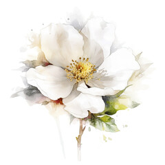 magnollia spring flowers isolated on white background, ai generative