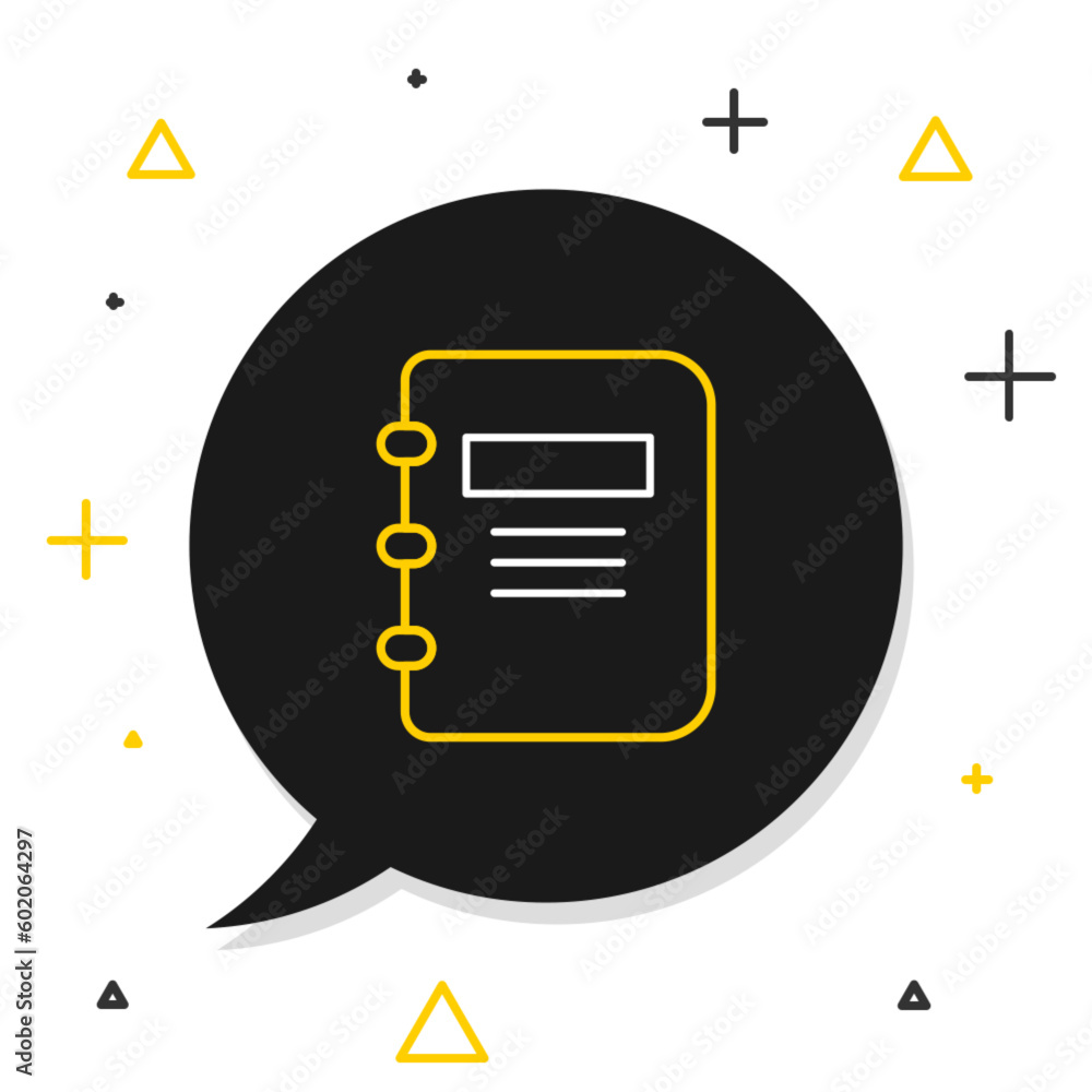 Poster line notebook icon isolated on white background. spiral notepad icon. school notebook. writing pad. 
