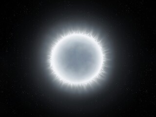 White dwarf isolated on black background. Remnant of a dead star in space. The core of the sun after his death.