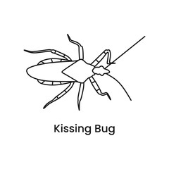 Kissing Bug outline icon. Dangerous insect with deadly venom. Vector illustration in trendy style. Editable graphic resources for many purposes.