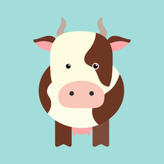 cow vector isolated flat illustration 