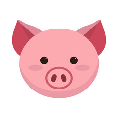 pink pig  vector flat illustration