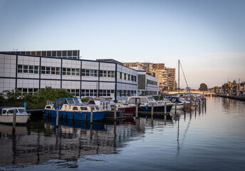 Fototapeta premium The pier on the canal. Alkmaar, Netherlands