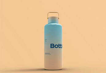 3d Metallic Bottle Mockup