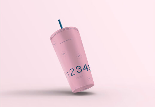 3d Plastic Cup Mockup
