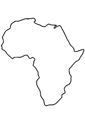 silhouette africa map outline