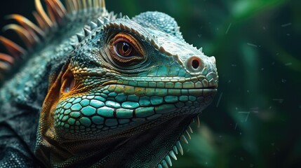 Fototapeta premium Big iguana lizard ,Generative, AI, Illustration.