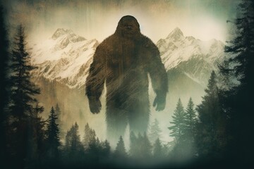 Yeti in the mountains