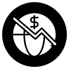 economic crisis glyph icon