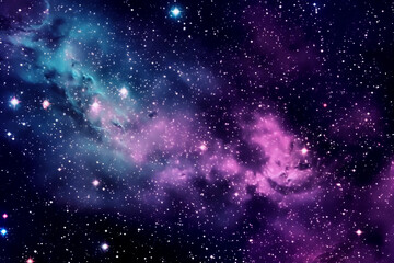 Obraz premium stars in a galaxy space in the style of violet and azure, lots of Shiny stars, Generative AI