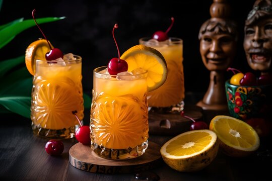 "Tiki Rum Punch with Orange and a 00044"