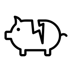 piggy bank line icon