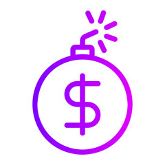 bomb gradient icon