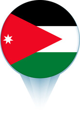 Fototapeta premium Map pointer with flag of Jordan.