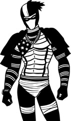 evil man cartoon on white background