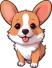 vector hand drawn kawaii corgi dog illustrations