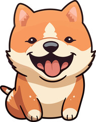 vector hand drawn kawaii shiba inu dog illustrations
