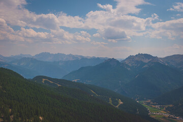 A picturesque landscape of Alps in the Queyras valley (Hautes-Alpes, France)