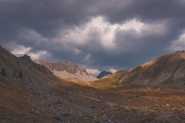 A picturesque landscape of the Queyras valley (Hautes-Alpes, France)