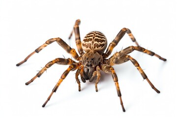 Obraz premium Isolated garden spider on white background, Generative AI