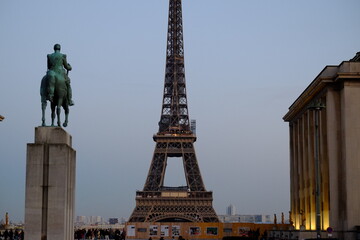 Fototapeta na wymiar The Eiffel tower a part of the parisian panorama.
