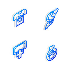 Set Isometric line Hand holding Earth globe, Animal volunteer, Donation charity and Heart with animals footprint icon. Vector